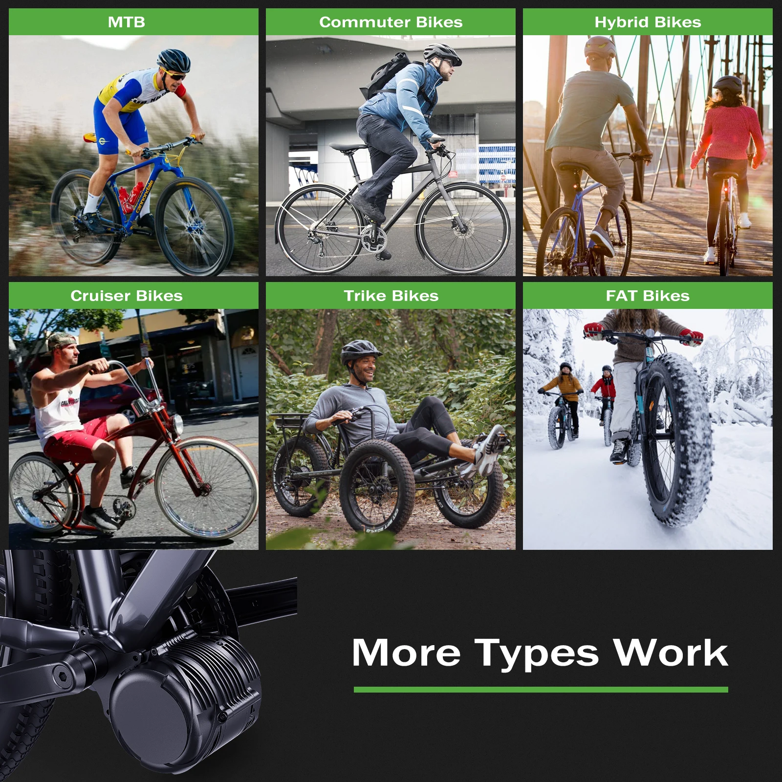 طقم تحويل EBIKE مع بطارية - TONGSHENG TSDZ8 750W دراجة كهربائية متوسطة المحرك محرك قوي (أحدث البرامج الثابتة لمستشعر عزم الدوران)
