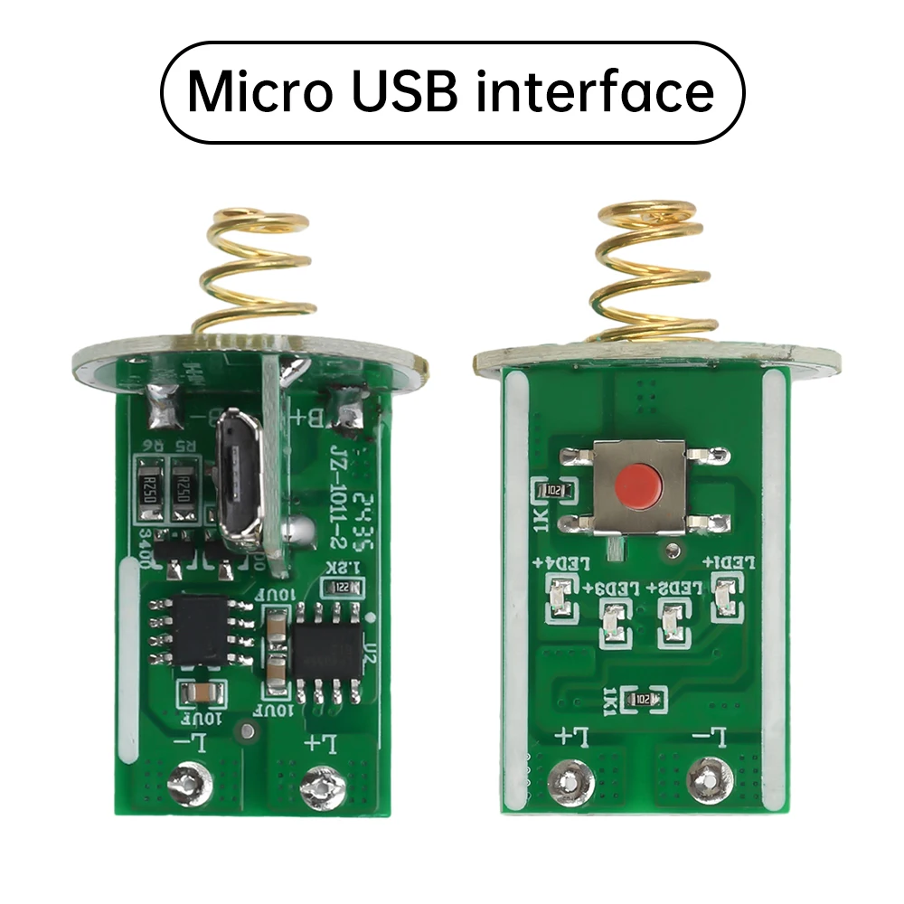 Flashlight Parts Switch Circuit Board 3-4.2V Type-C Micro USB Charging Port LED Driving Board With Charge Protection