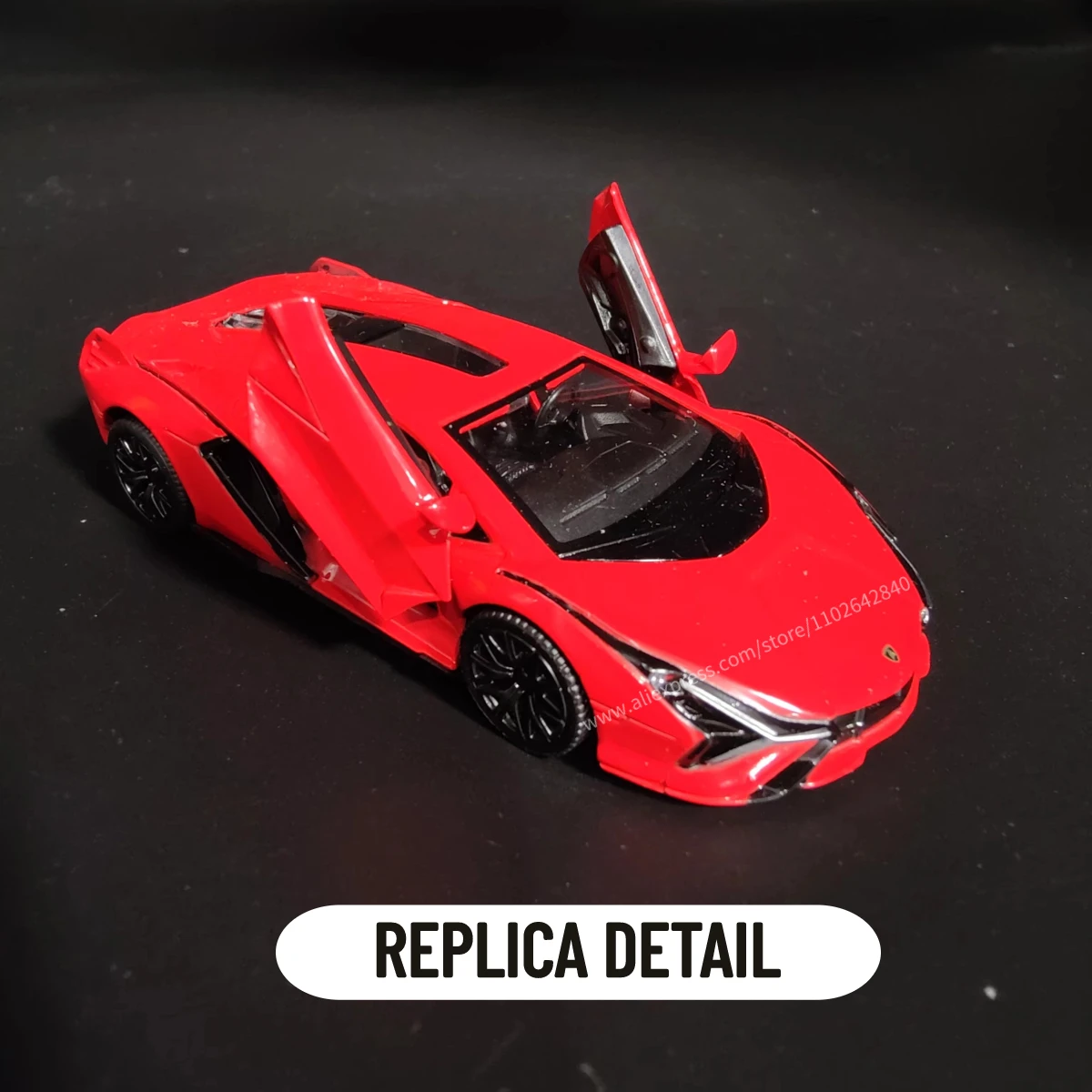 1/36 Lamborghini Sian Replica Car Model Scale Metal Diecast Miniature Art Pullback Vehicle Collection Xmas Gift Kid Boy Toy