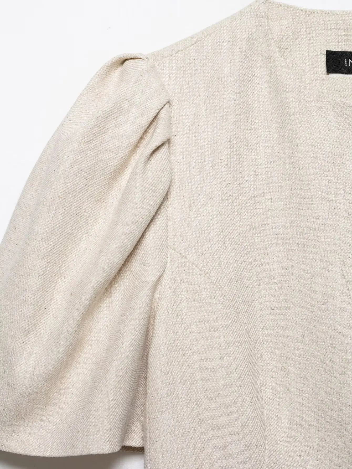 HH 2026 Sommer Herbst Französischer Stil Schlanker Blazer für Damen mit Puffärmeln und Rundhalsausschnitt – Lässige Alltags-, Urlaubs- und Büro-Oberbekleidung – Detail 6