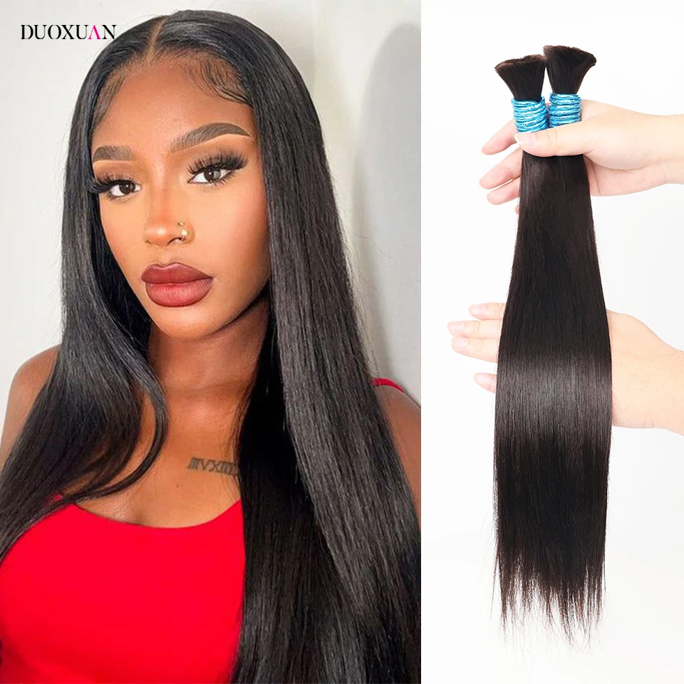 

Straight Human Hair Braiding Bulk Hair Extensions 18-30 Inch No Weft Brazilian Human Hair Bundles 100% Human Hair Natural Black