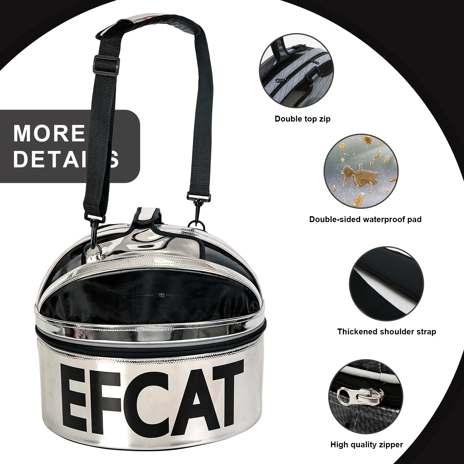 Imagem -03 - Efcat-pet Carrier Cama Média de Viagem Bolsa para Cadeirinha Cat And Dog Carrier