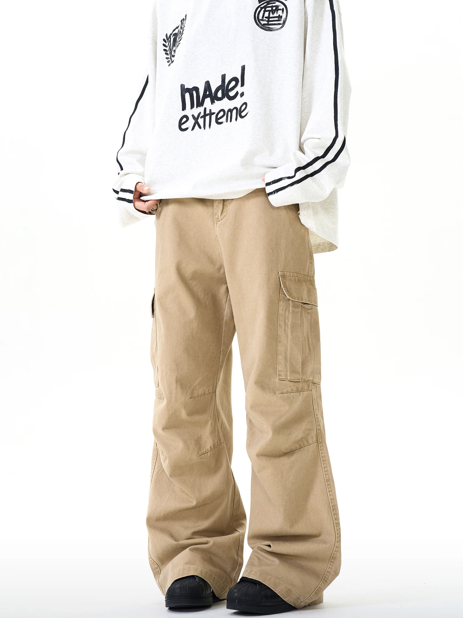 

Thumpup, винтажные винтажные брюки для десантника в американском стиле, свободные прямые повседневные длинные брюки для мужчин и женщин