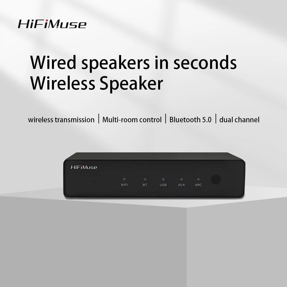 

HiFiMuse R20 Wireless WiFi Bluetooth Audio Receiver Hi-Fi Music Adapter for Home AirPlay DLNA Spotify Tidal Streaming Player