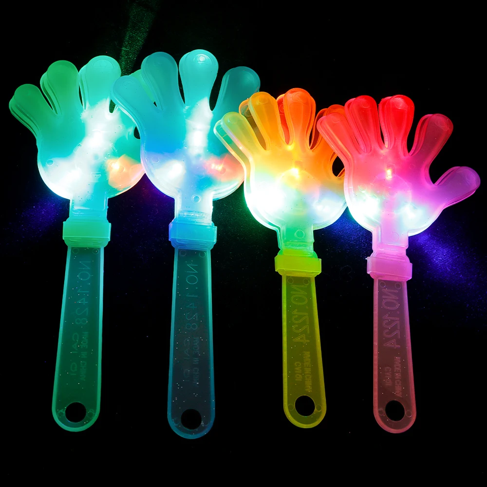 1/2pcs LED Light Up Clapping Toy Bright Colored Fluorescent Hands Clapping Device Concert Noise Making Toys Halloween Game Props