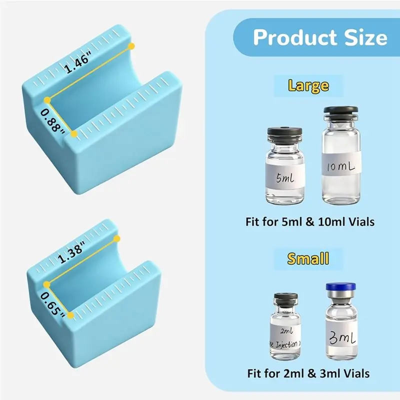 A53M-2 Pack Peptide Vial Label Applicators For 2Ml/3Ml & 5Ml/10Ml Vials, Time-Saving Handheld Sticker Alignment Tool For Lab