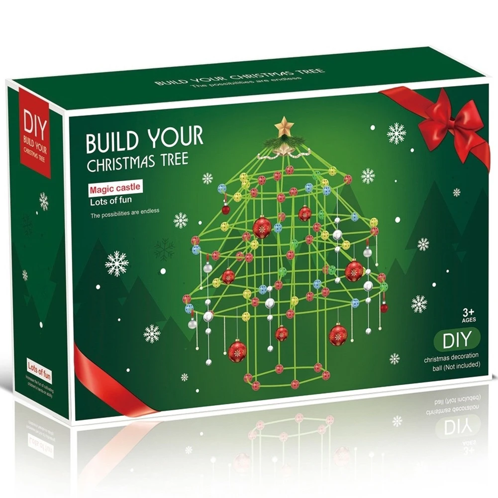 Christmas Tree Forts Building Kit For Children Plastic Early Educational Toys For Boys Girls Children