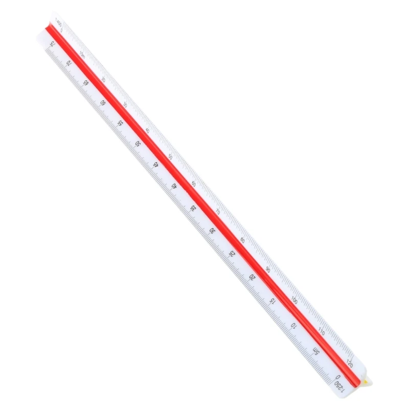 300mm Triangular Metric Scale Draughtsmens Ruler For Engineer Multicolor