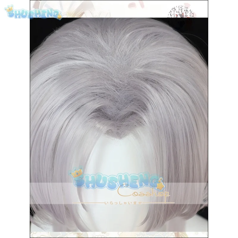 Calcharo วิกผมคอสเพลย์สีเทายาว120ซม. ฮาโลวีนสำหรับผู้หญิงผู้ชาย