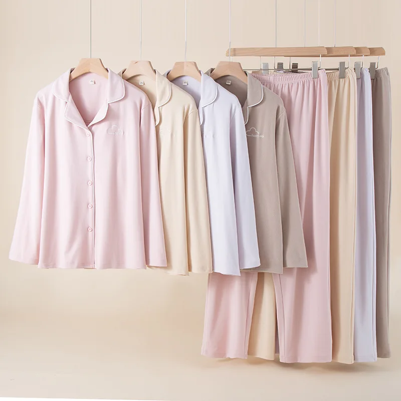 New Autumn and Winter German Velvet Sleepwear Women's Spring Warm Long Sleeved Solid Color Winter Home Suit Set