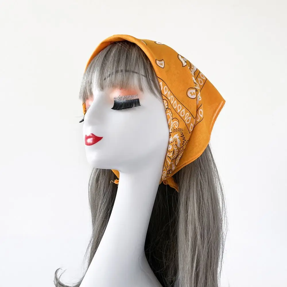 

Повязка на голову, маленький квадратный шарф, треугольный шарф, шарфы с принтом кешью в стиле хип-хоп, шарфы из хлопка и льна, аксессуары для шарфов