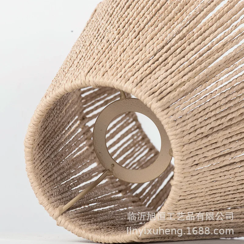 Unique Pendant Chic Handmade Artistic Shade Lamp Boho Lighting Fixture Woven Cover Paper Creative Lampshade Decorative Light