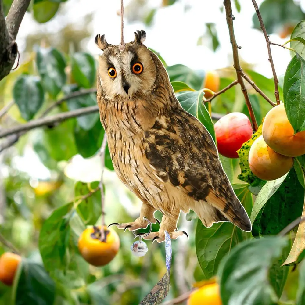 Vogelabwehr-Vogelscheuche, langlebiger Eulen-Schreck-Anhänger, Vogelabwehr, Glocke, pastoraler Obstgarten-Schreck-Anhänger, Outdoor-Gartendekoration – Detail 7