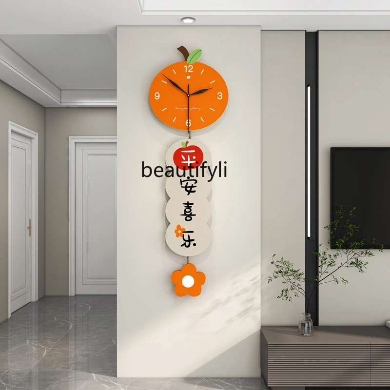 

New Year wall clock, fashionable and high-end dining room in the living room, decorative clock hanging on the wall for silence