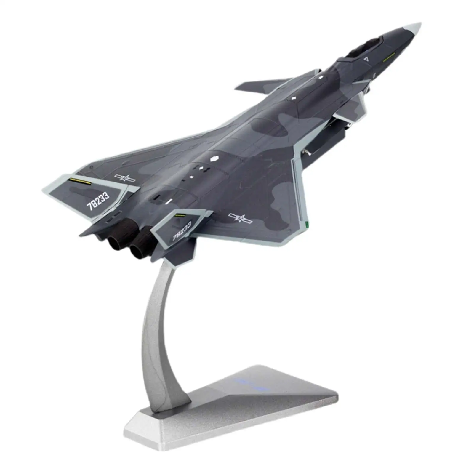 

1/60 Scale J20 Fighter Adults Gifts Simulation Aircraft Ornament for Bookshelf Home Bar Aviation Commemorate Tabletop Decor