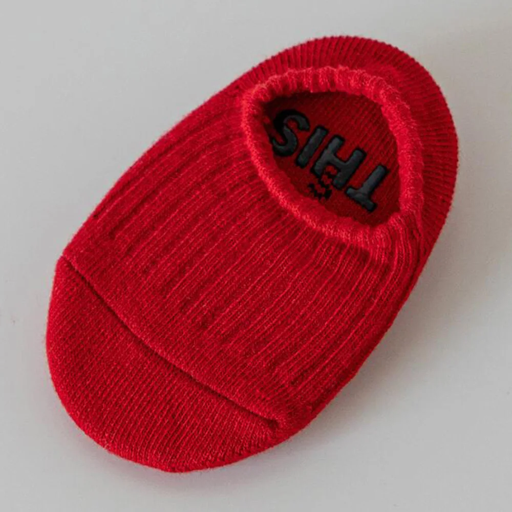 

Носки для маленьких девочек, хлопковые нескользящие носки-тапочки с ручками, осенне-зимние однотонные носки для маленьких мальчиков