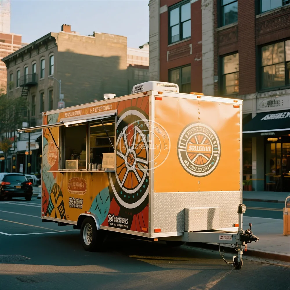 

Fast Food Truck Snack Hot Dog Cart Fully Equipped Street Restaurant Ice CReam Cart Concession Food Trailer