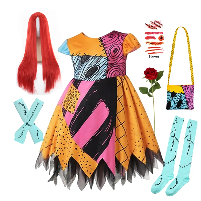 الأولاد الأسود الجمجمة جاك تأثيري حلي ارتداءها دعوى هالوين عيد الميلاد للأطفال الفتيات فستان الحفلات كرنفال الملابس #6