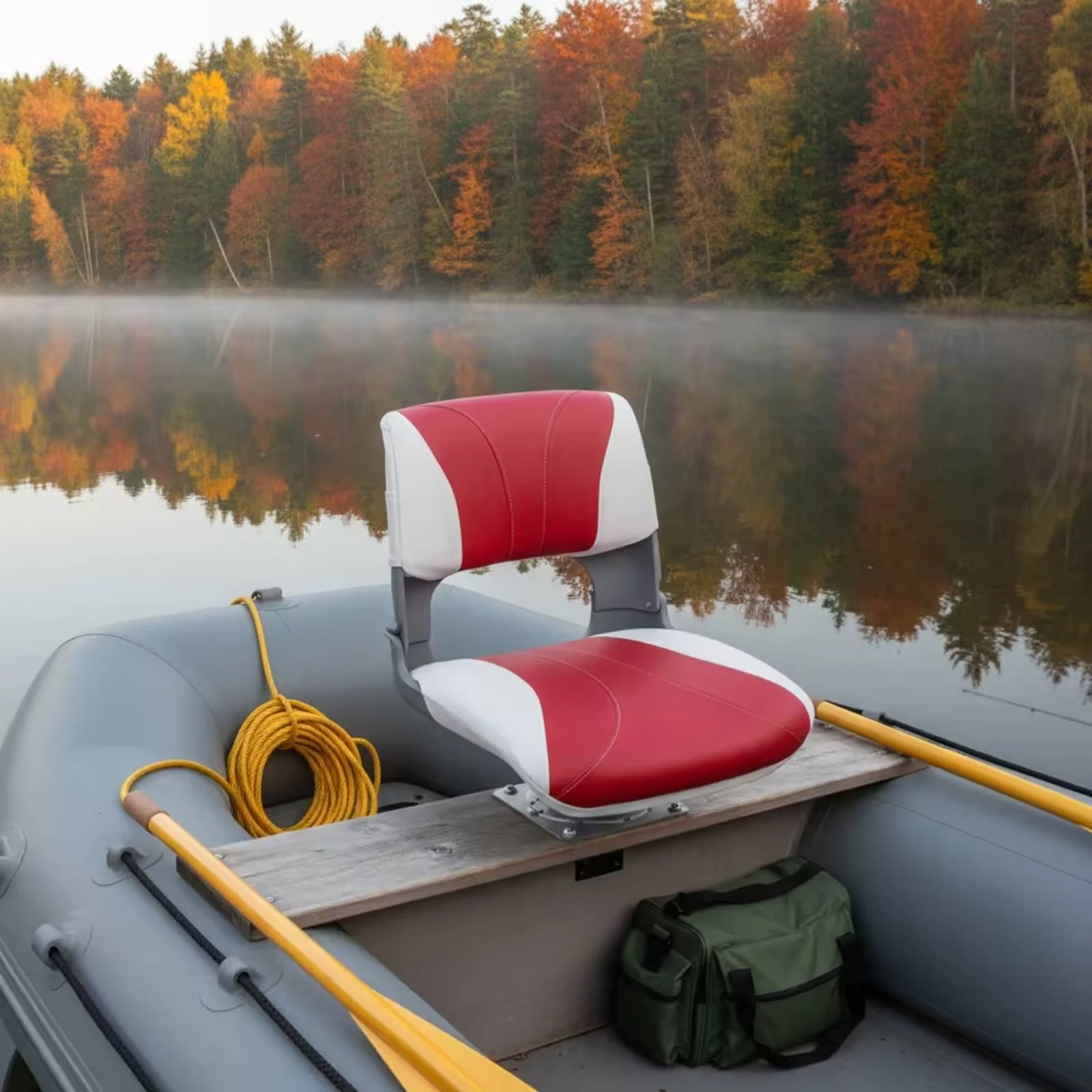 Boat Seat with Backrest Compact Boat Chair with Backrest Upholstered Easy-to-Mount for Boaters, Boats, Yachts