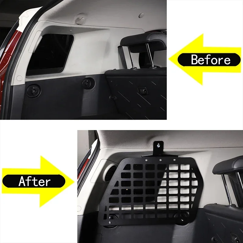 

1Pcs Aluminum alloy Black For 2007-2021 Toyota FJ Cruiser Car trunk left window storage rack bag rack interior accessories