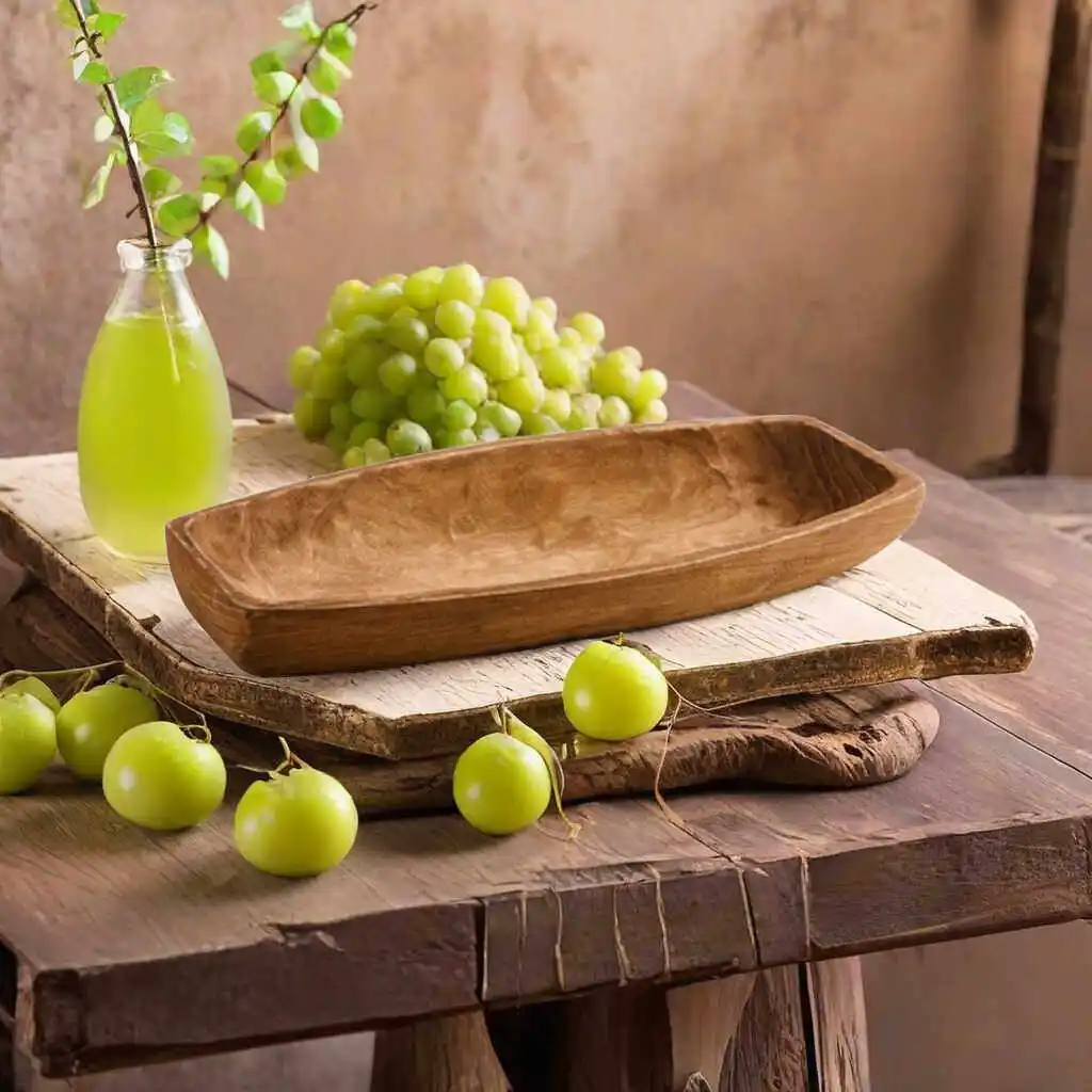 Creative Solid Wood Ship Tray Light Luxury Premium Dry Fruit Tray Living Room Dining Table Decorative Ornament Jewelry Dish