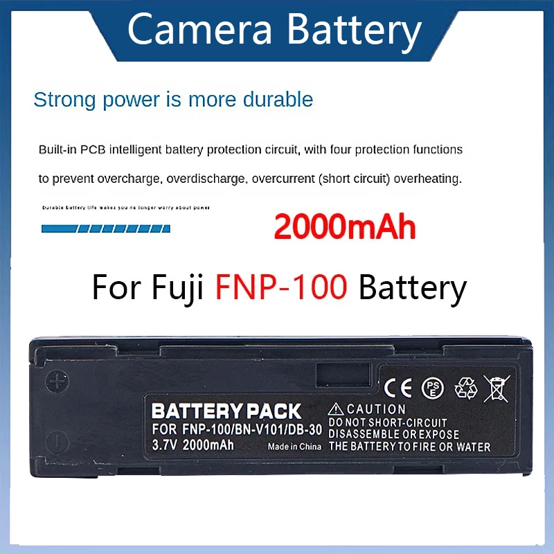 2000mAH Rechargeable  FNP-100 Is Suitable for Fuji Camera Battery FNP-100 NP-100 DB-30 BN-V101 Digital Battery