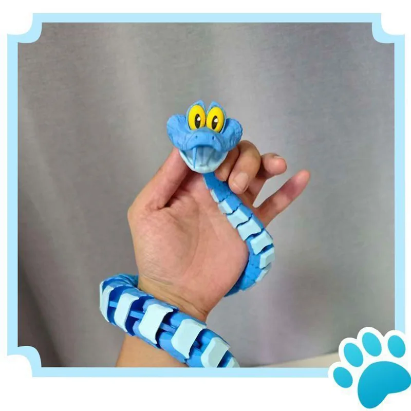 لعبة مجسمة مفصلية مطبوعة ثلاثية الأبعاد من Gary the Snake وصلات متحركة لهدايا مدينة الحيوانات القابلة للجمع