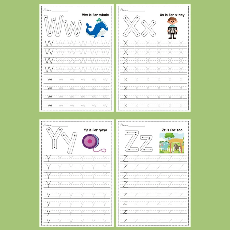 26 Alphabet Practicing Uppercase and Lowercase Letters English Coloring Book Pen Control Training Handwriting Practice Book