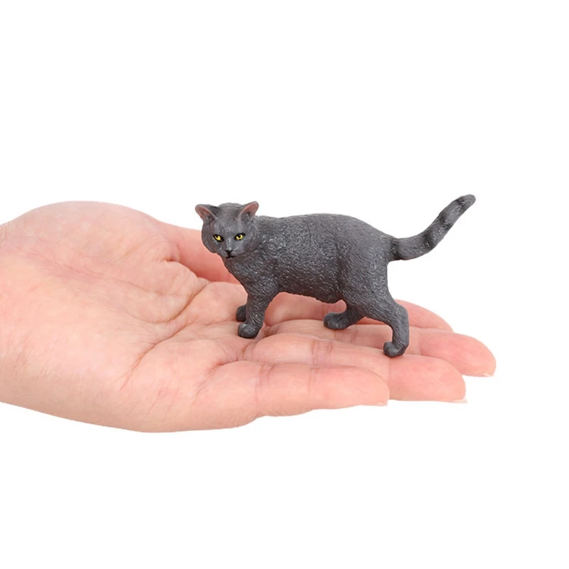 ‌Simulation Chartreux Cat Model Desktop Decor Cute French Blue Kitten Ornament