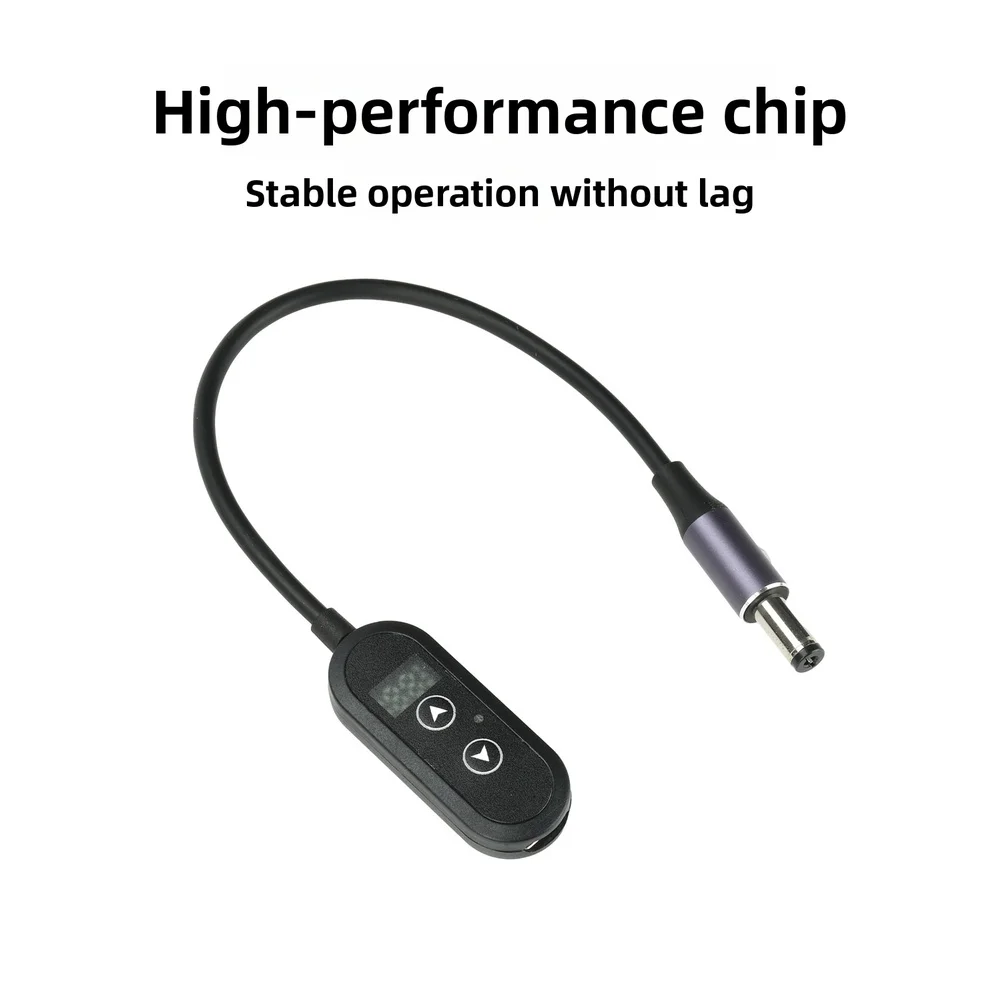 PD Trigger Cable 140W Type C to DC 5.5x2.5mm Adjustable Voltage 5V to 28V Memory Function Smart Digital Display Black