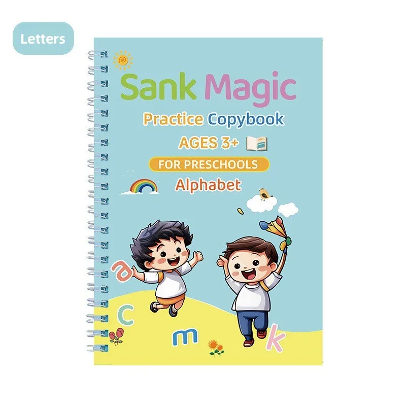 Groove Control Pen-Übungskalligraphie für Kinder, englische alphanumerische mathematische Zeichnung, Trainings-Übungsbuch