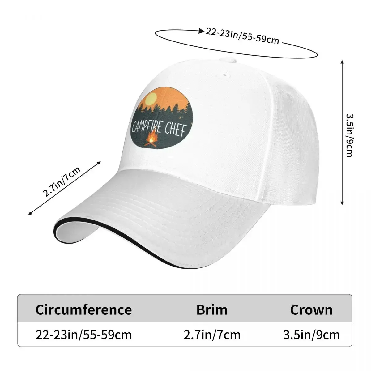 Campfire Chef Cap Baseball Cap tactical caps for men Women's Autumn Spring Streetwear for Sun Protection