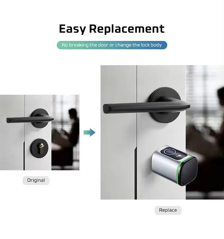 European Tuya APP Remote Keyless Fingerprint Replacement  Wireless Smart Cylinder Door Lock