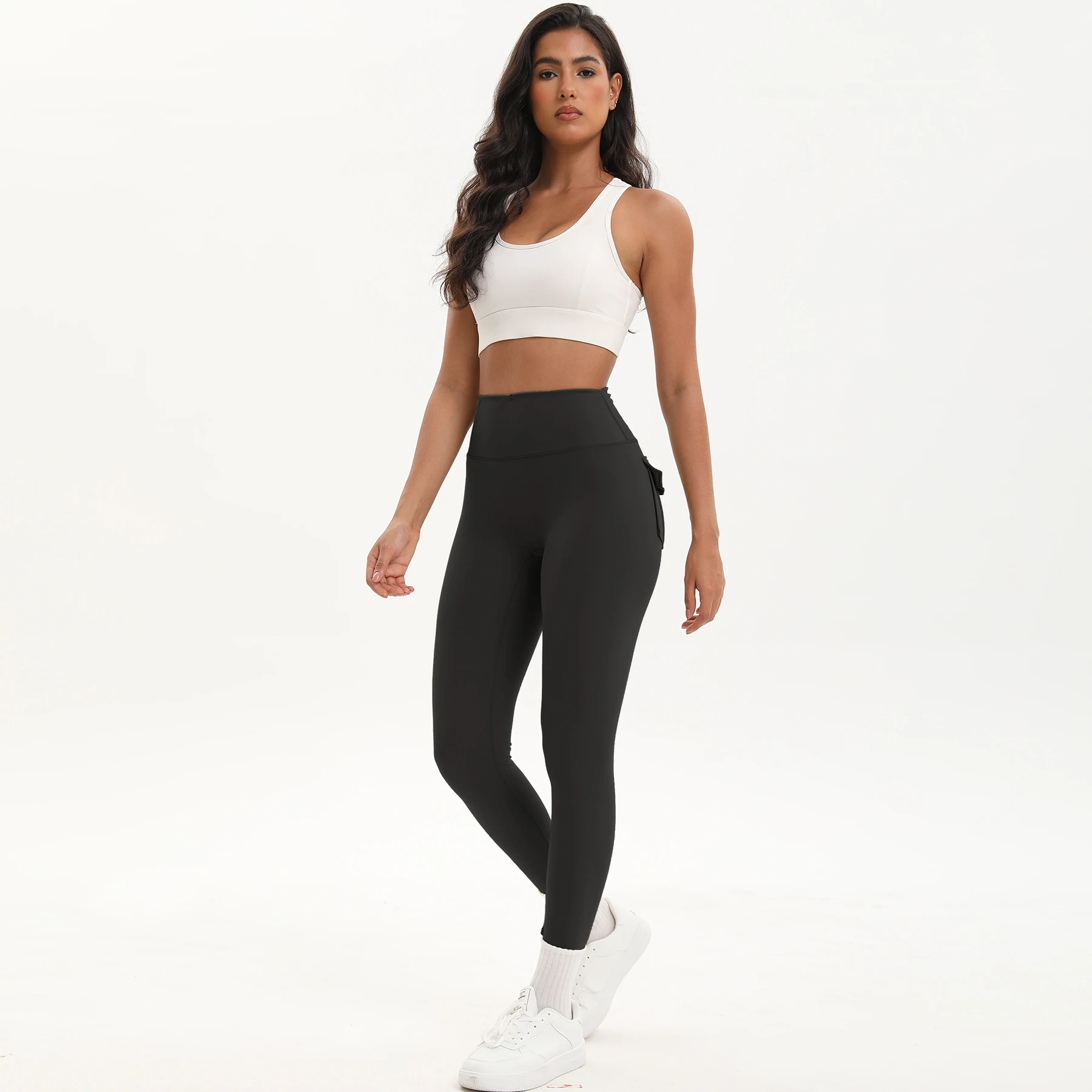 Vrouwen Yoga Legging Broek Met Zak Hoge Taille Fitness Sneldrogende Broek Fietsen Training Gym Broek Ademende Sportbroek