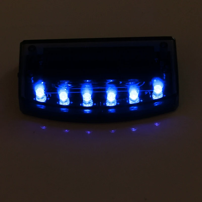 1Pcs 6LED Car Windshield Emergency Strobe Solar Energy Flasher Light Police Flashing Warning Lights Fog Lamp Safety