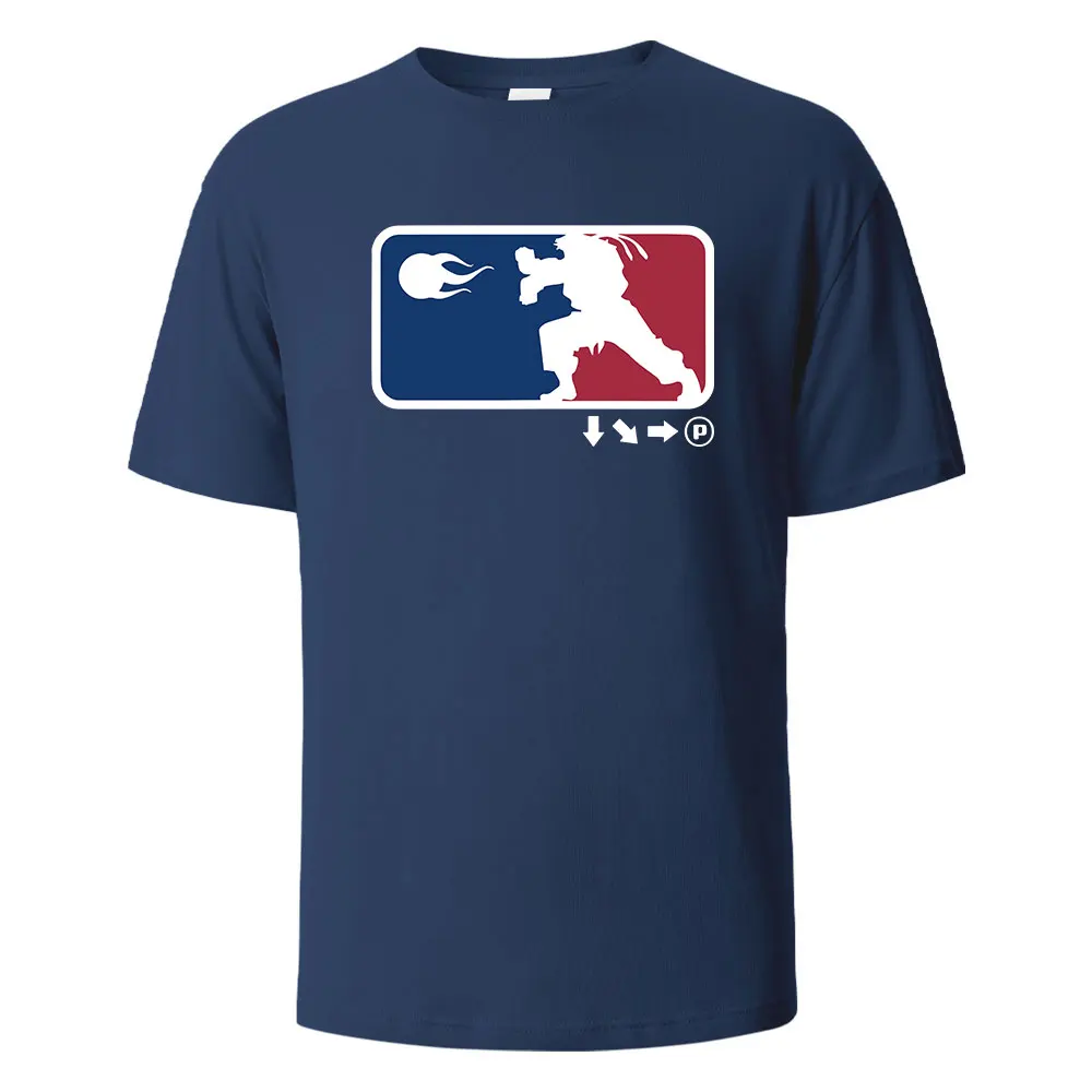 Game Player Printing T-shirt For Men Wowen 100% Cotton Summer Breathable Tops O-neck Oversize Tees Short-Steeved Men's Clothing view 3