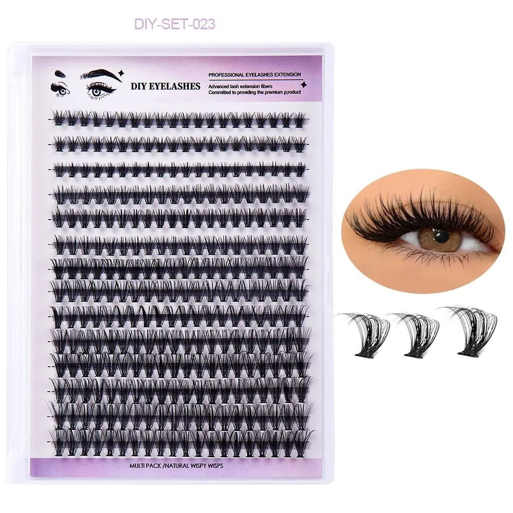

Self Application DIY at Home DIY Lash Extension Kit Wispy 8-12mm Lash Clusters Natural Look