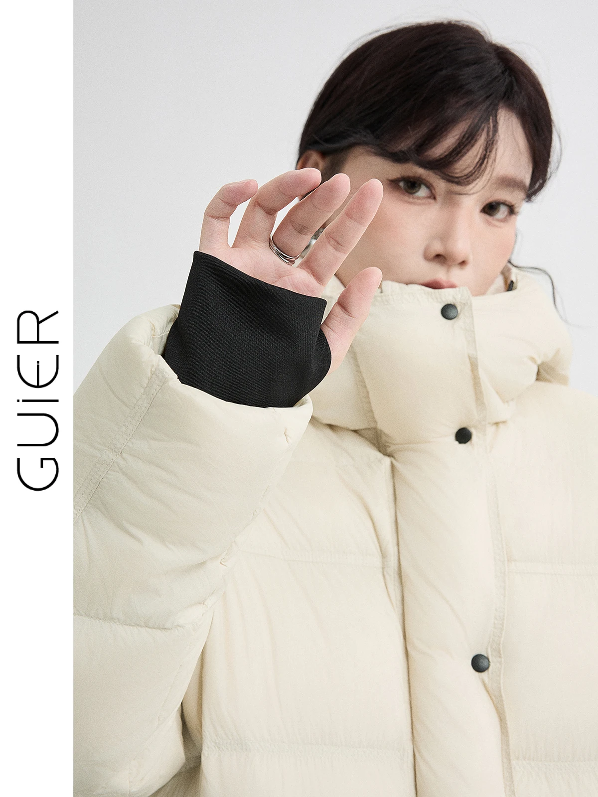 

Warm Hooded down Jaet Women's Winter New 2025 Small Design Sense 95 White Du down Coat Casual Sle Zipper Closure Long S...