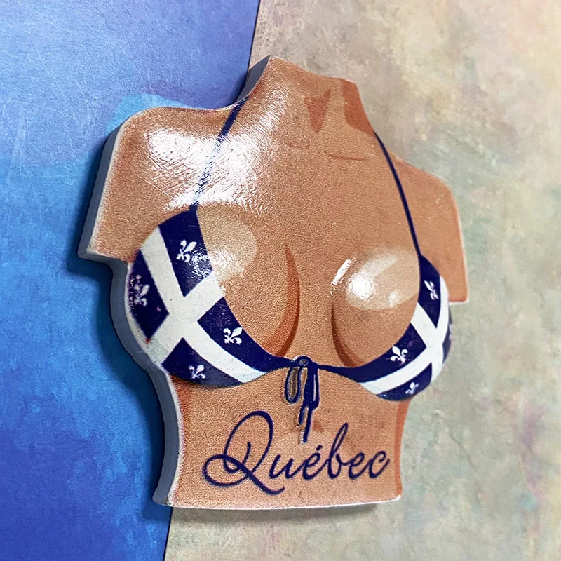 Quebec, Flag Pickini tourist souvenirs, 3D refrigerator magnets, home decor items, collection of arts and crafts gifts