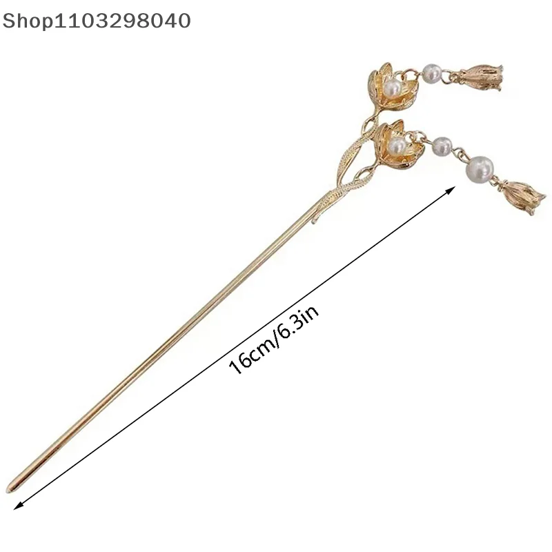 خمر النمط الصيني Hanfu الشعر عصا المرأة المعادن زهرة الشعر شوكة عيدان الشعر دبوس امرأة مجوهرات مشبك شعر اكسسوارات