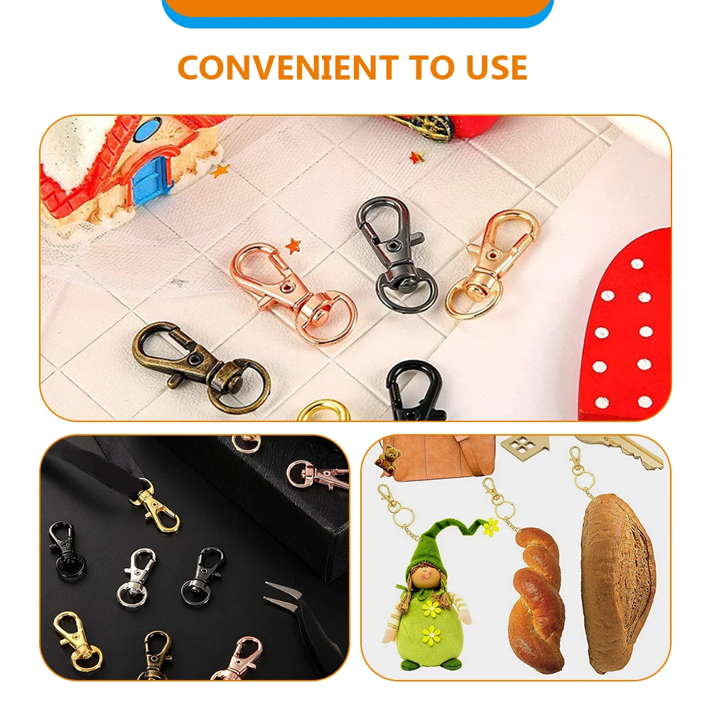 

35pcs Lobster Claw Clasps Zinc Alloy Swivel Snap Hooks D Ring Clip Keychain Jewelry Accessories Metal Buckle Lobster Trigger