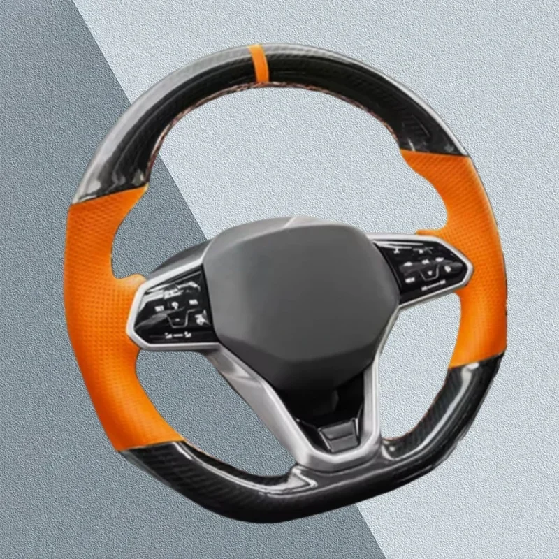 

Custom Carbon Fiber Leather Golf 8 Mk8 Passat B9 ID.3 Car Interior Accessories Car Steering Wheel Cover For Volkswagen Atlas