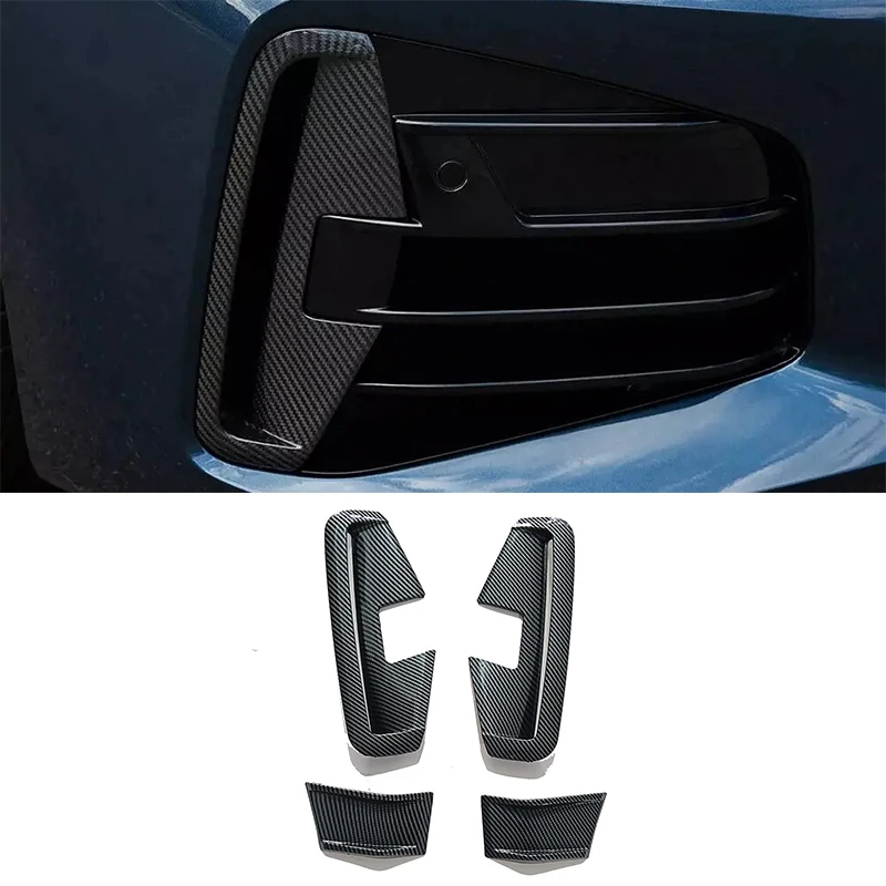 

Carbon Look Car Front Air Vent Cover Fins Fender For BMW 4 Series G22 G23 G26 M440i M-Sport 2021-2023 Car Accessories