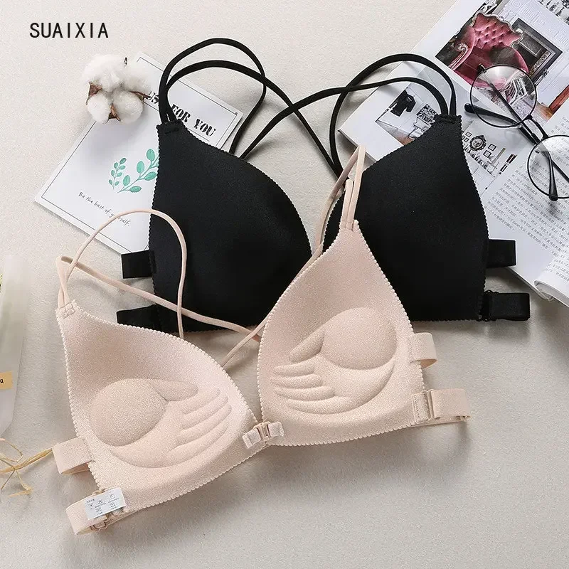 Seamless Women Hollow Out Bra for Women Wireless Thin Underwear Sexy Lingerie Soft Bras Bralette Multi-color Sponge Pad