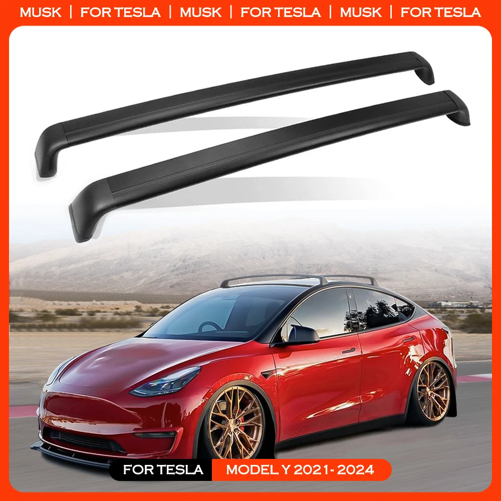 For Tesla Model Y 2021-2024 Roof Rack Cross Bars Metal Luggage Rack Carrier for Cargo Box Bicycle Snowboard Kayak Accessories