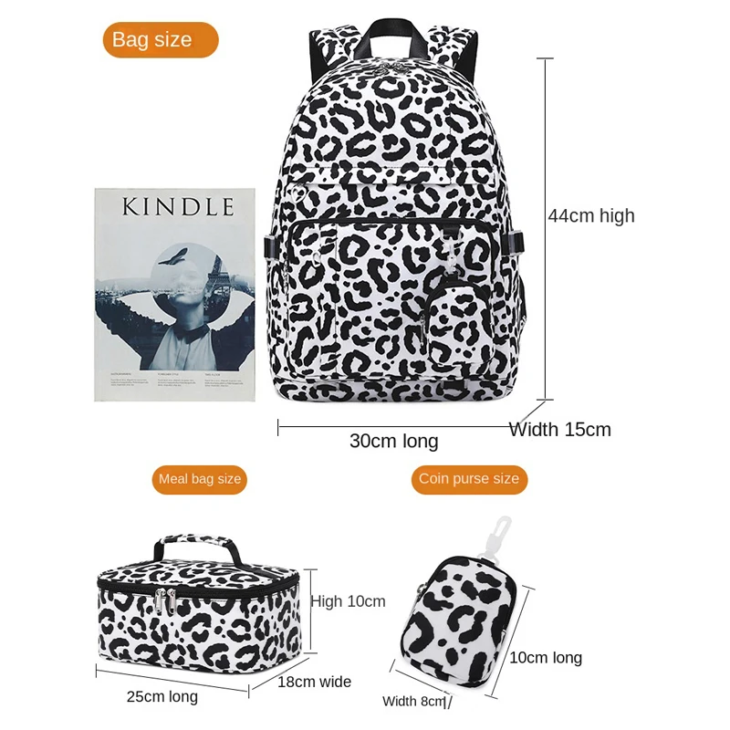 Bolsas escolares impermeables para niñas adolescentes, mochila escolar con estuche para lápices, lonchera para estudiantes, bolsa para libros, 3 piezas por juego