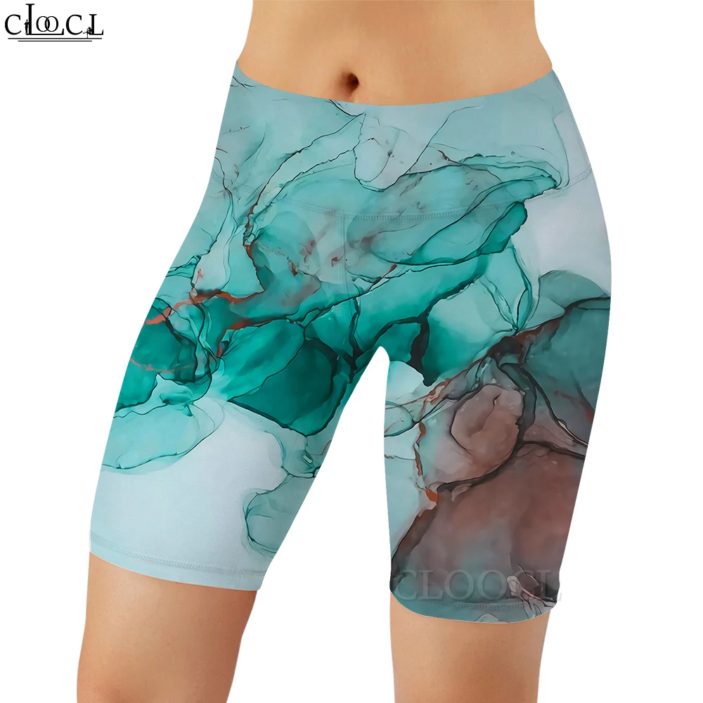 CLOOCL Women Legging Green Plant Pattern 3D Printed Shorts Pants for Female Workout Knee-Length Pants Summer Shorts 2022