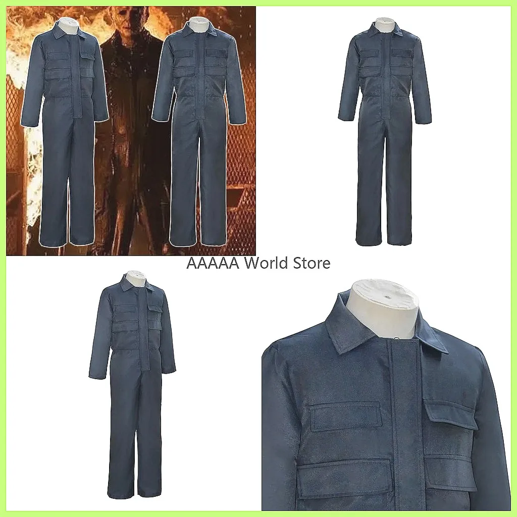 Michael Myers Halloween-Kostüm, Marineblauer Overall für Cosplay & Gruselige Party-Outfits