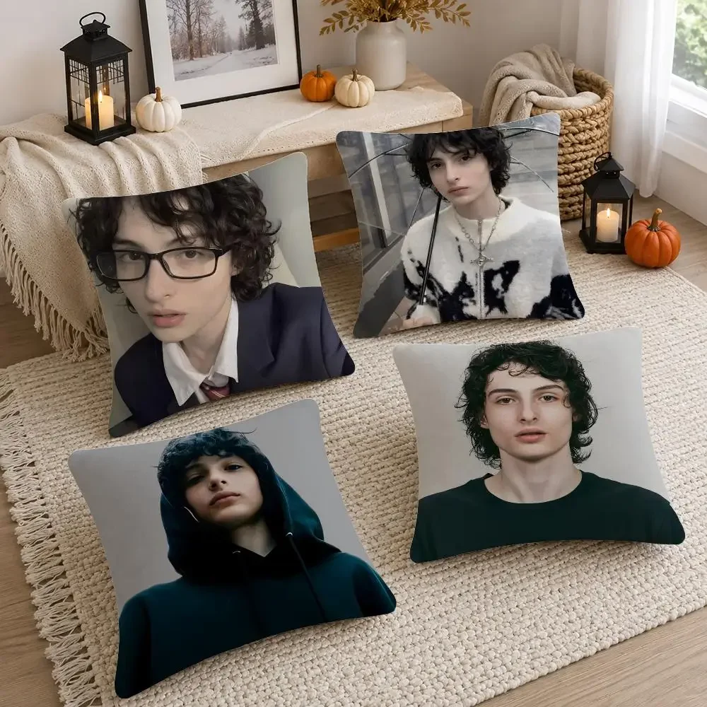 Actor Finn Wolfhard Cushion Cover Soft Fluffy Short Plush  Pillow Case Home Decor