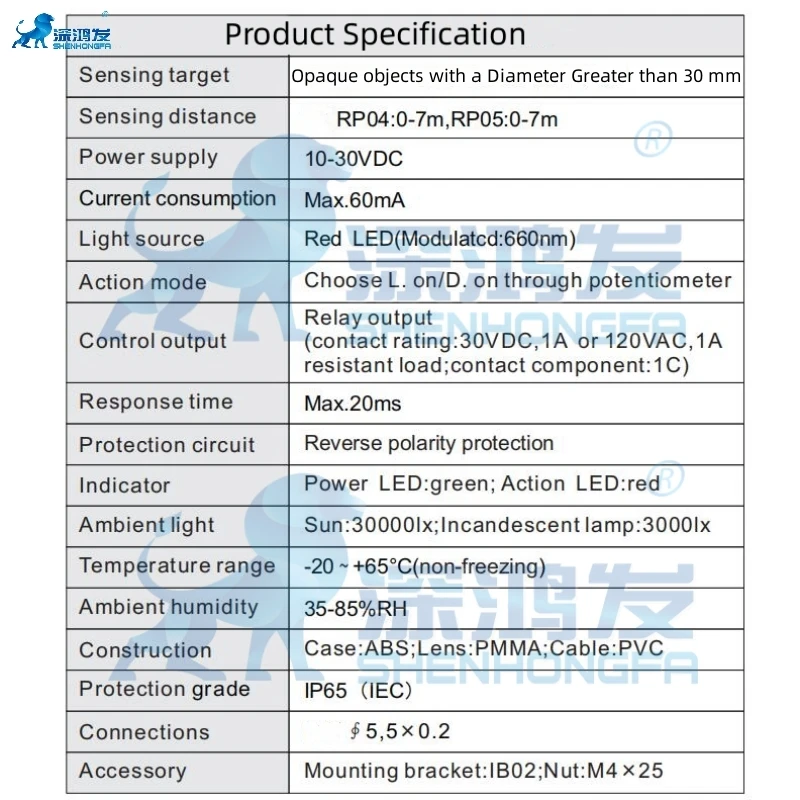 Photocell Photo Beam Sensor Infrared Electric Automatic Stop Industrial Door High Speed Doors Safety Control Parts Accessories